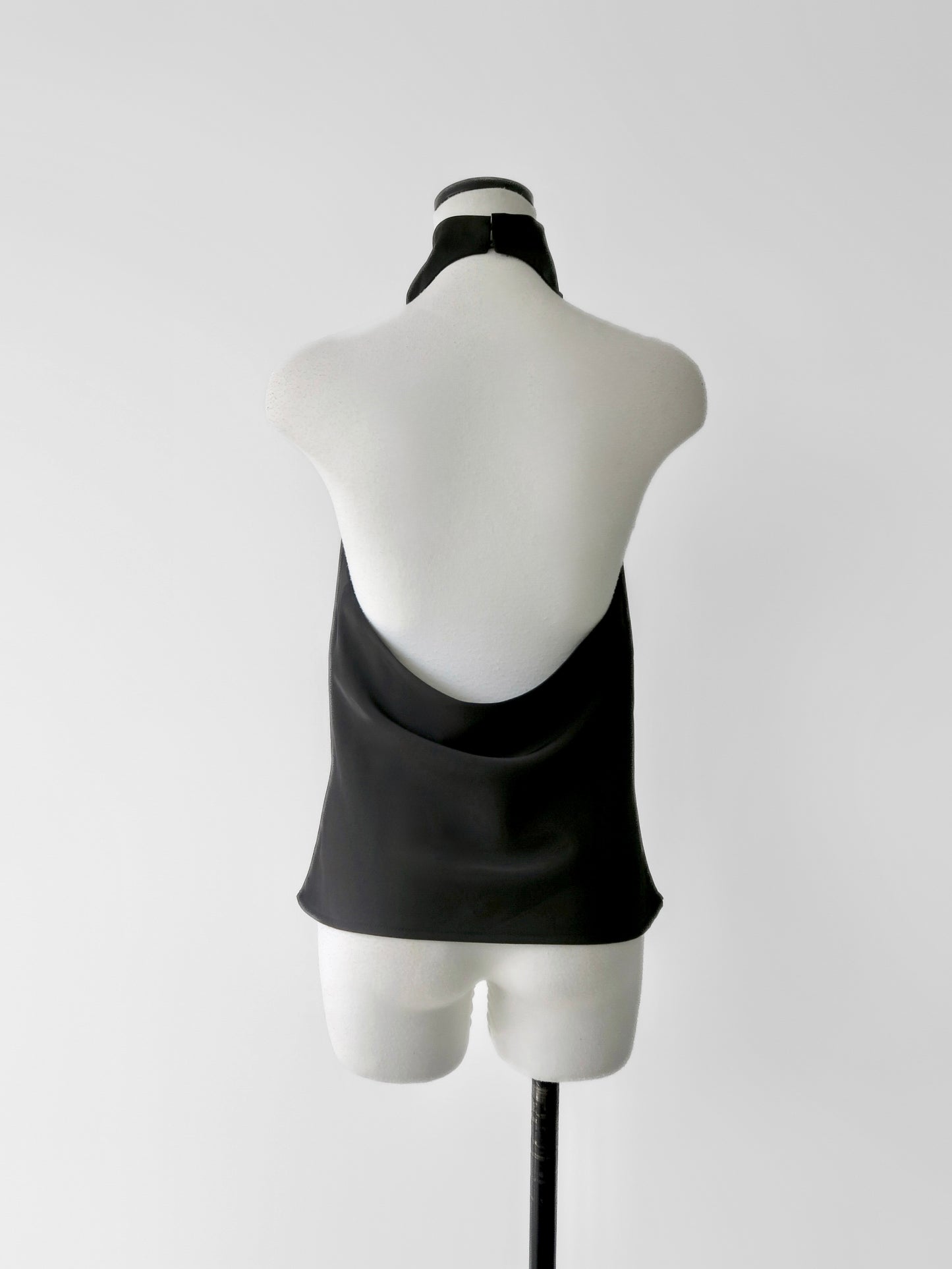 Sarah | Satin halter drape top