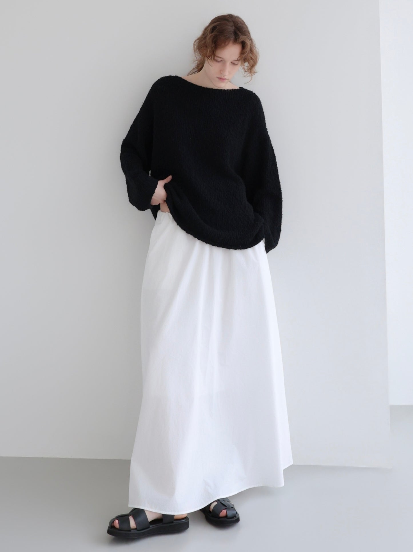 Sea | Shirring maxi skirt