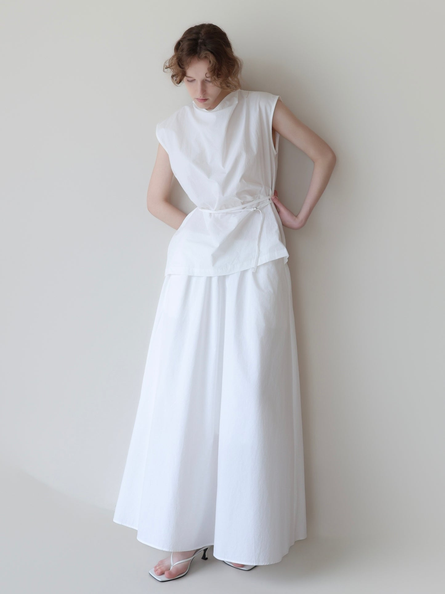 Sea | Shirring maxi skirt