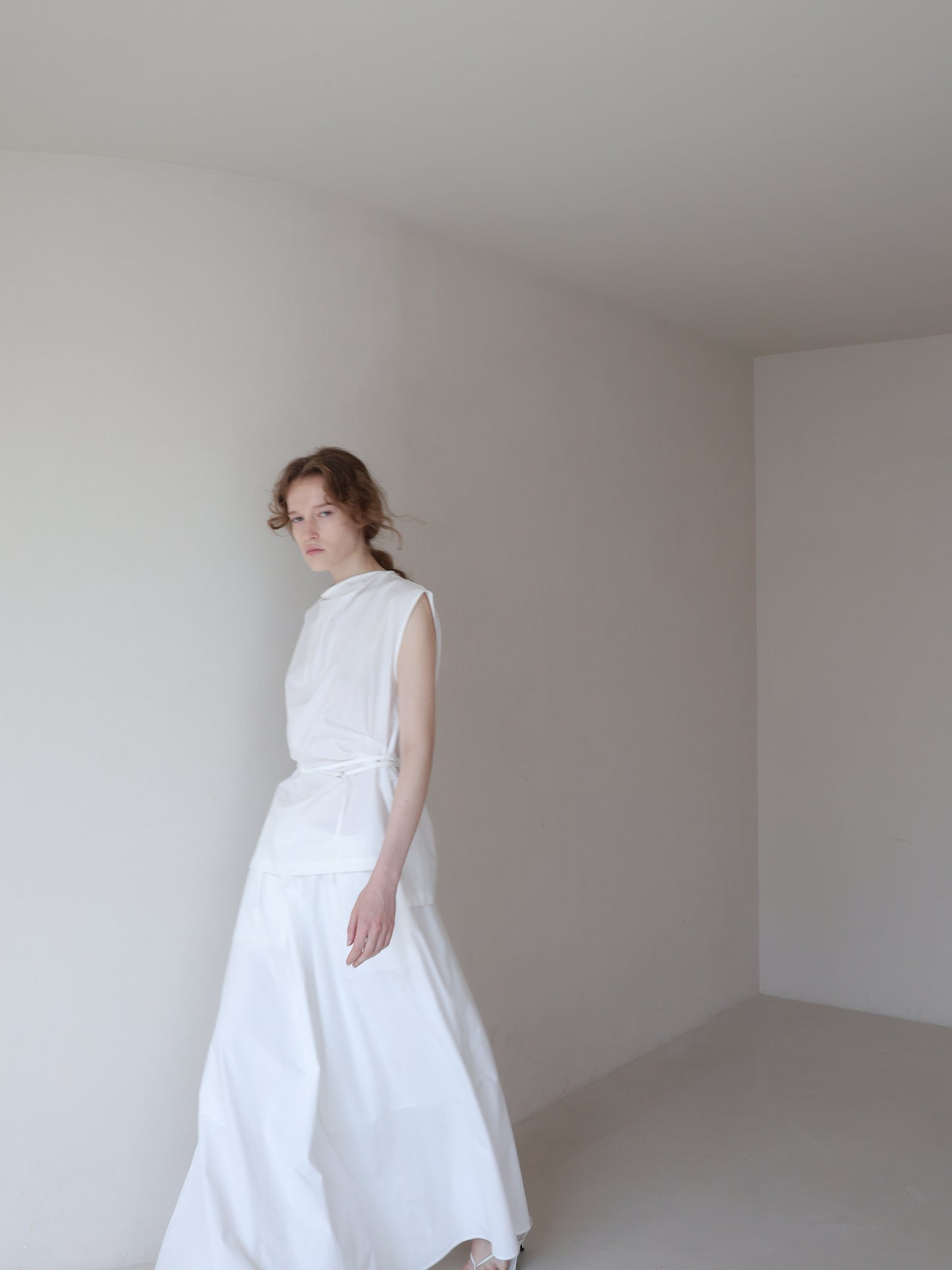 Sea | Shirring maxi skirt