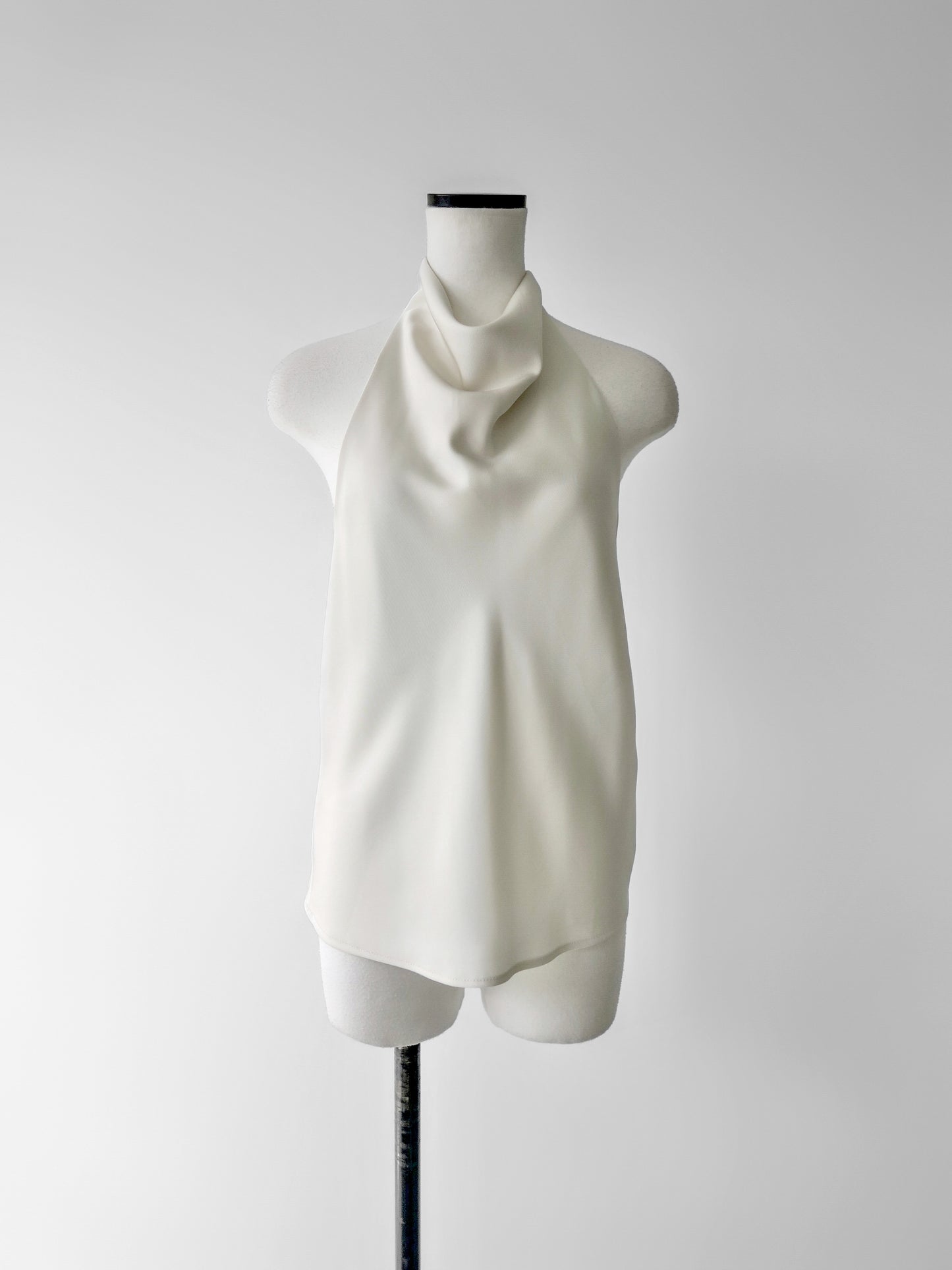 Sarah | Satin halter drape top