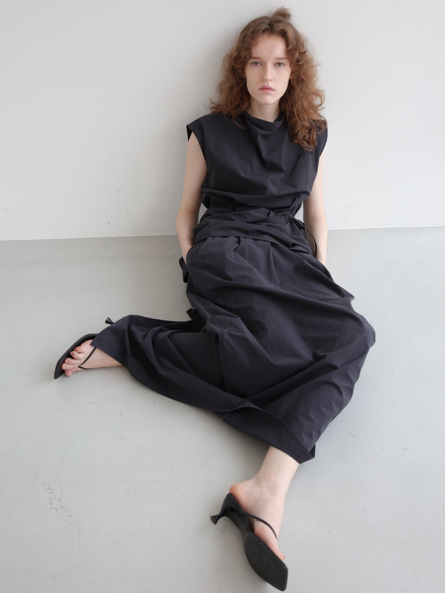 Sea | Shirring maxi skirt