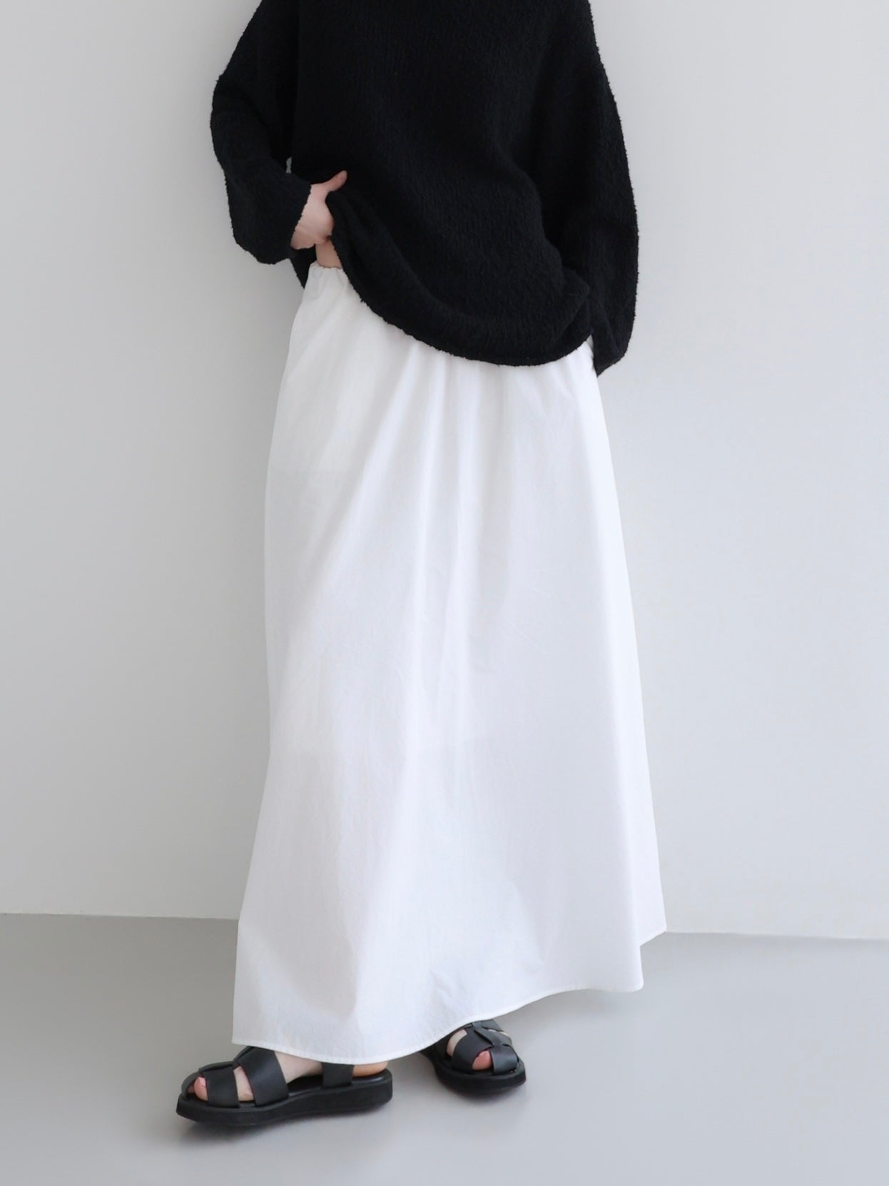 Sea | Shirring maxi skirt