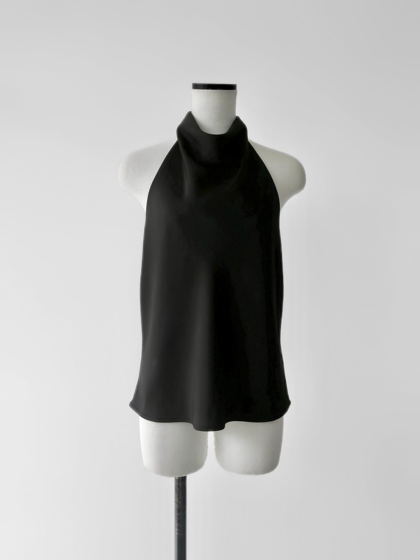 Sarah | Satin halter drape top