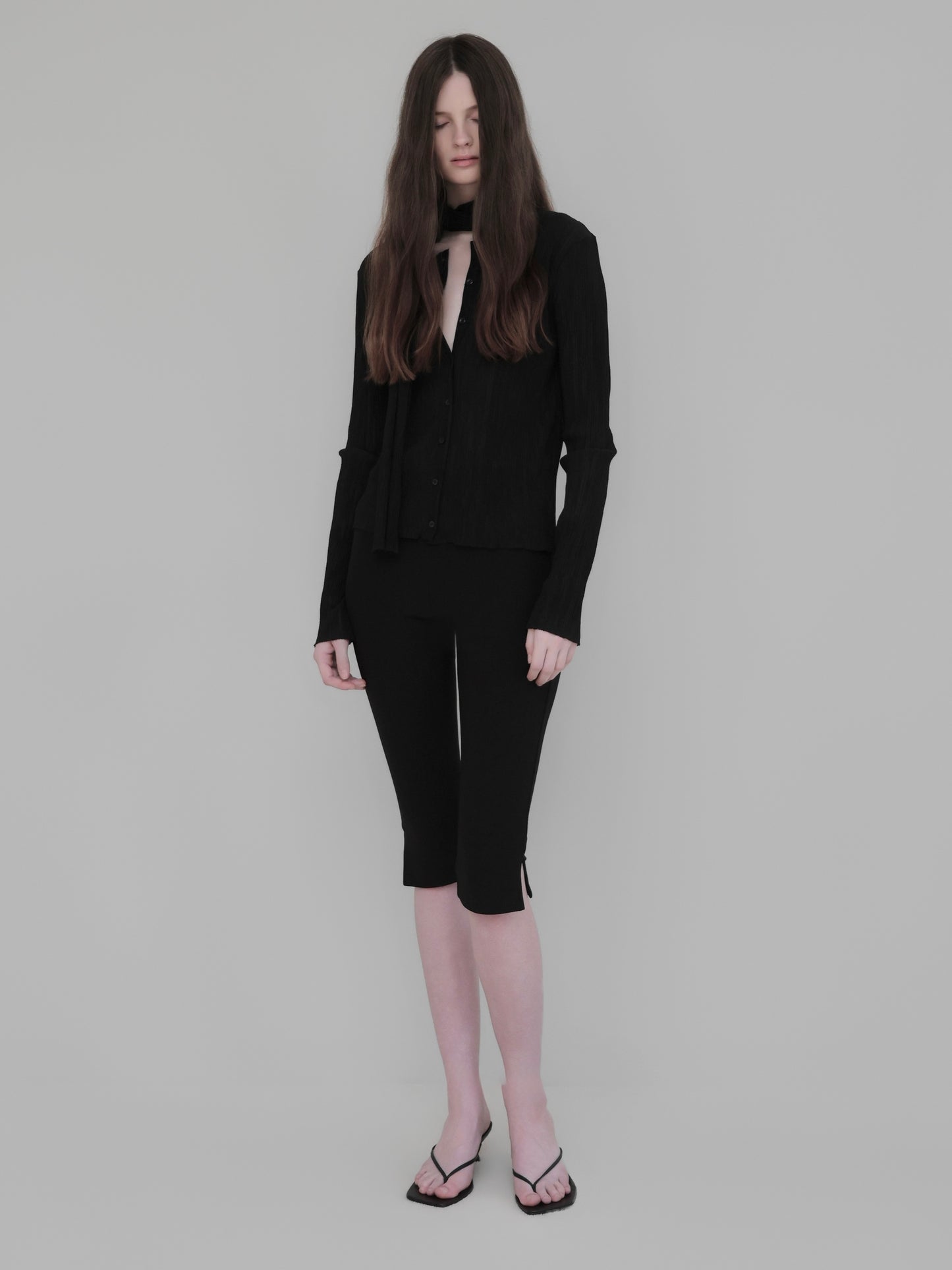 Seine | Pleats tie cardigan