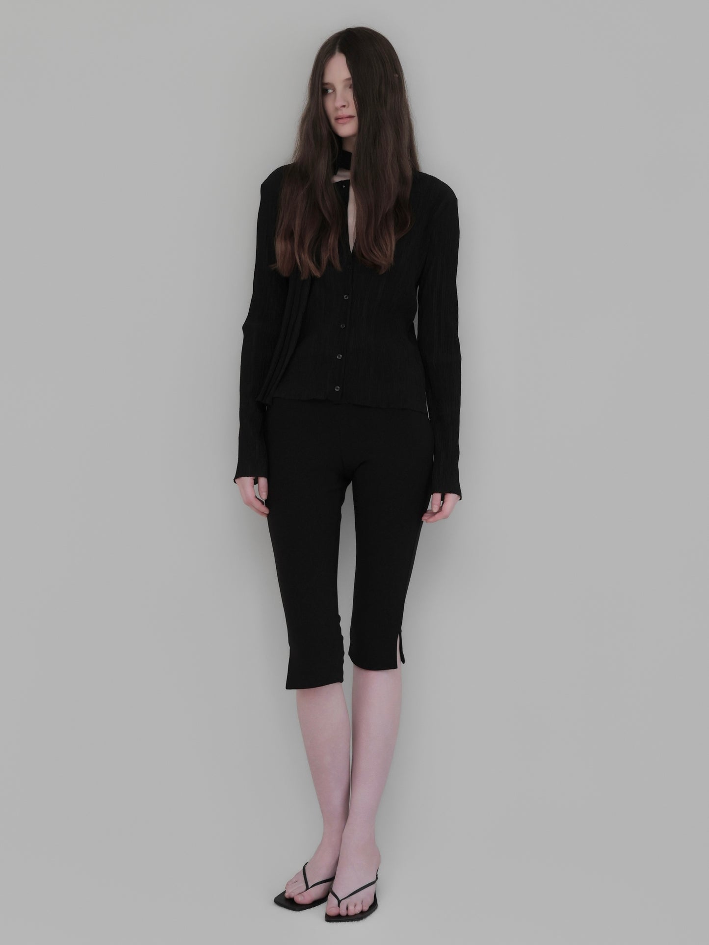 Seine | Pleats tie cardigan