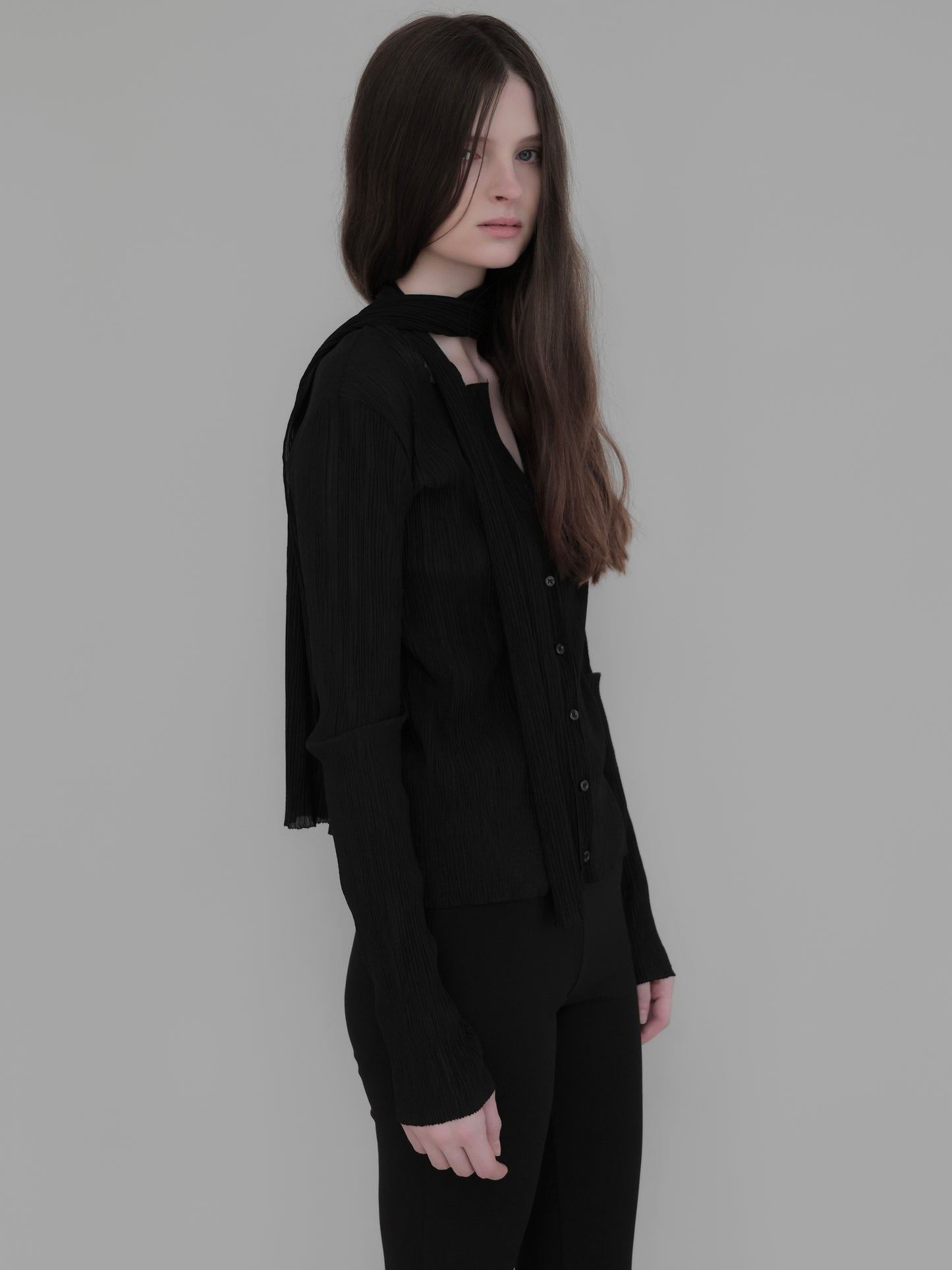 Seine | Pleats tie cardigan