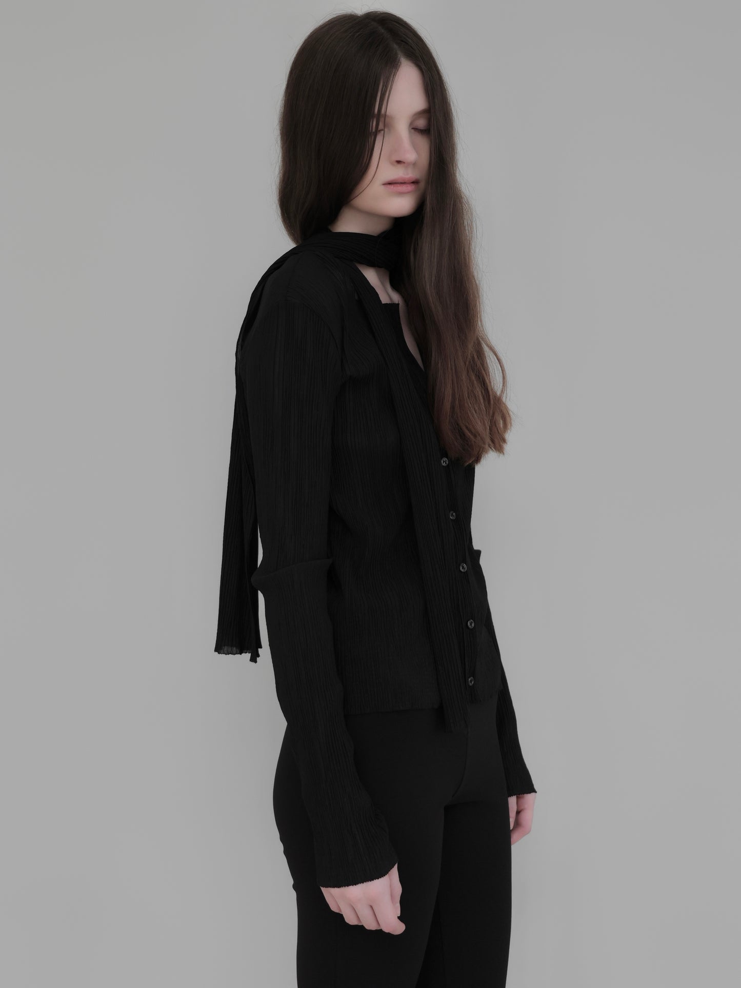Seine | Pleats tie cardigan