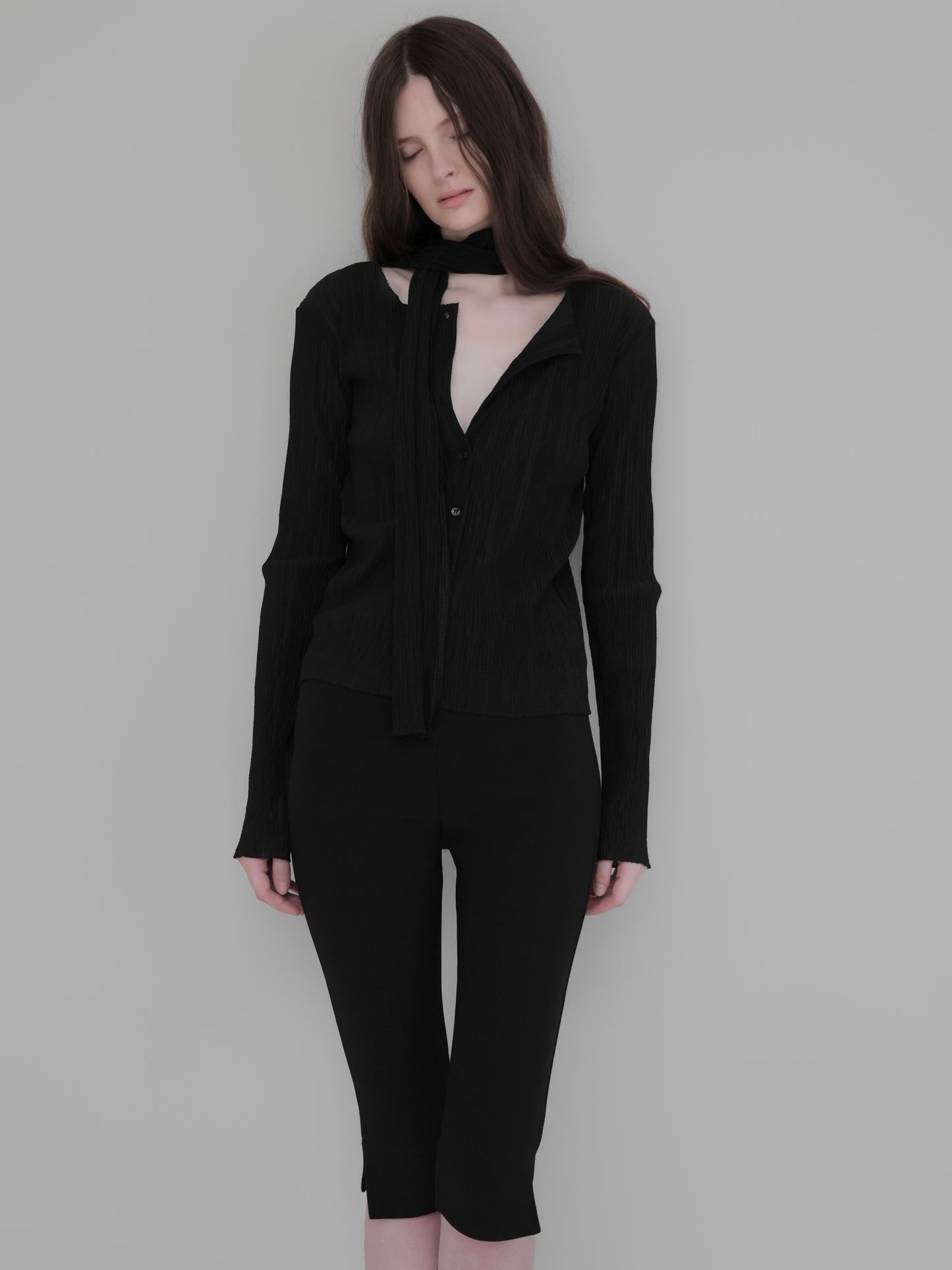 Seine | Pleats tie cardigan