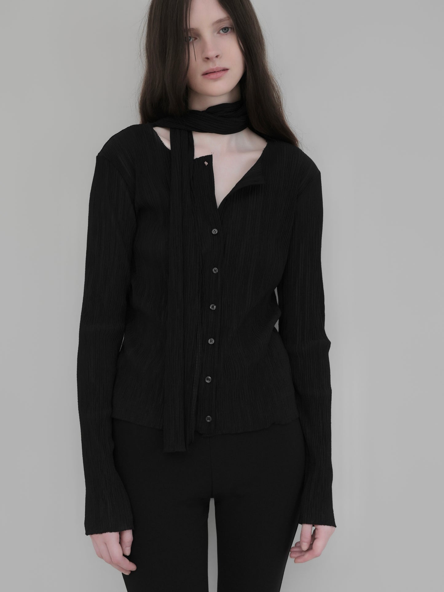 Seine | Pleats tie cardigan