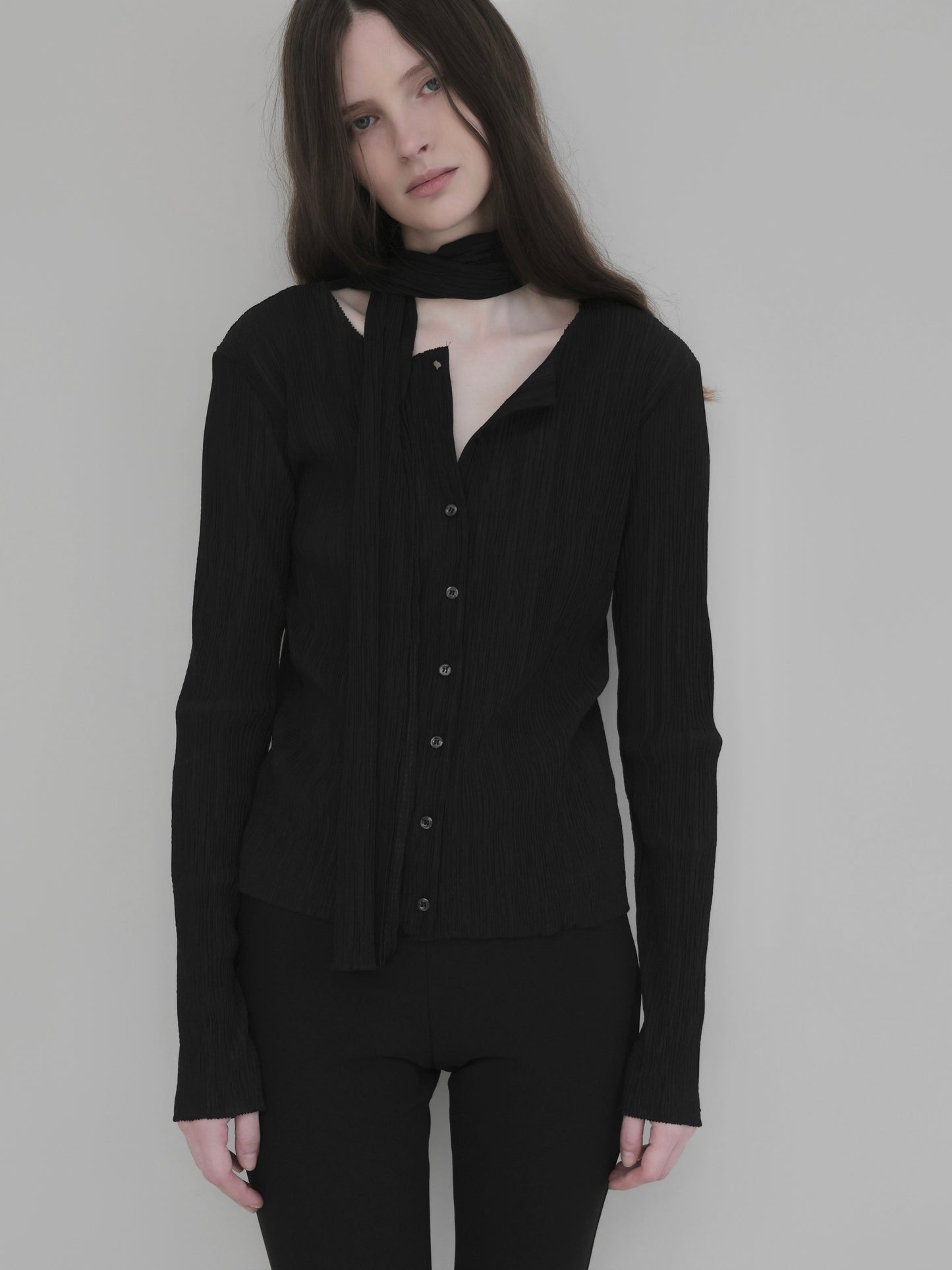Seine | Pleats tie cardigan