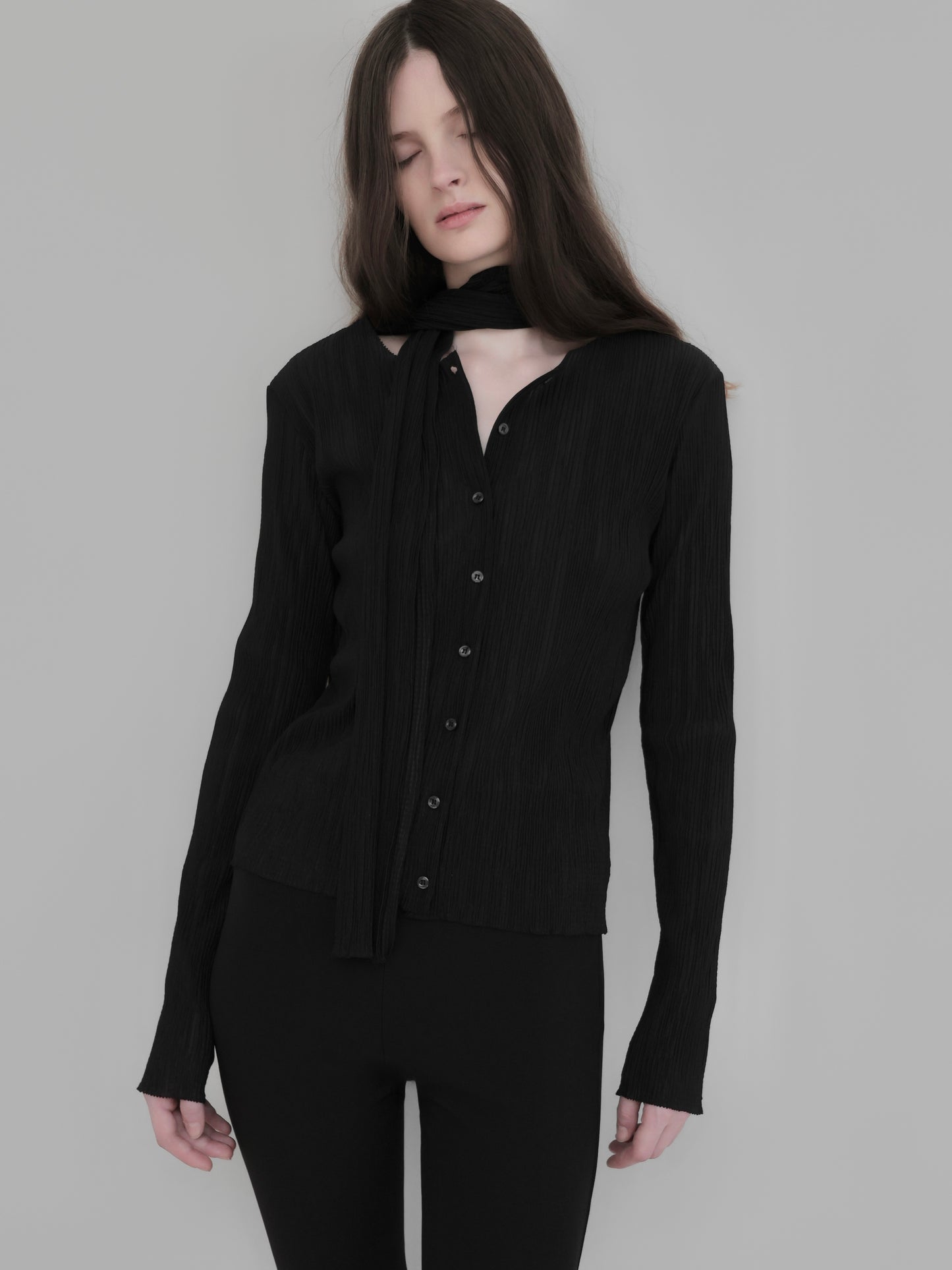 Seine | Pleats tie cardigan