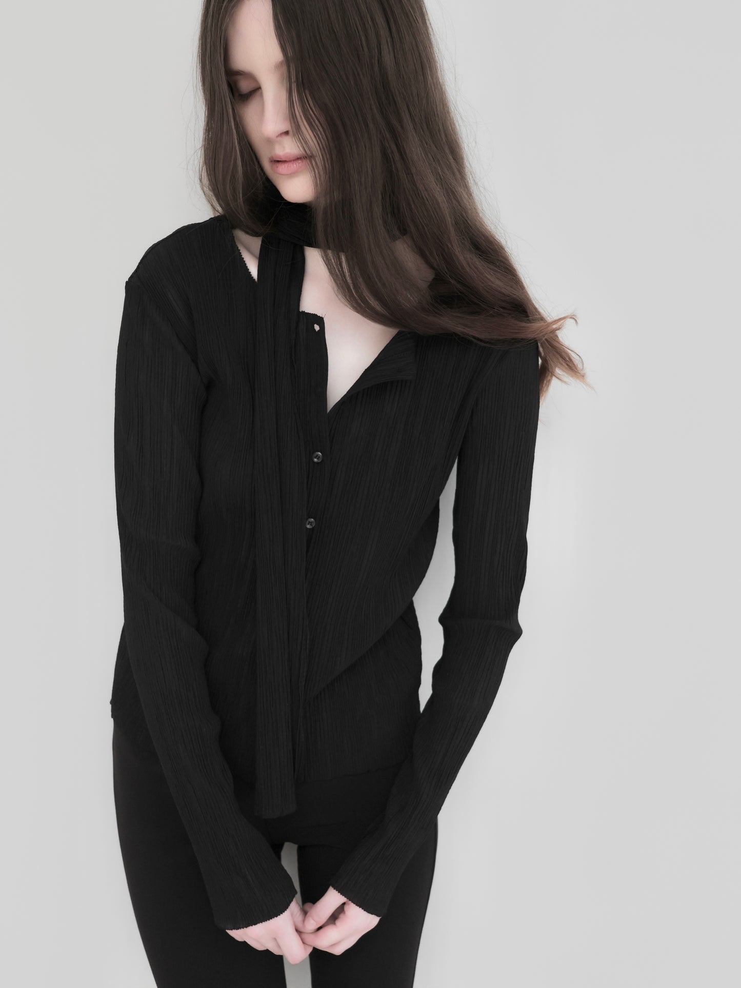 Seine | Pleats tie cardigan