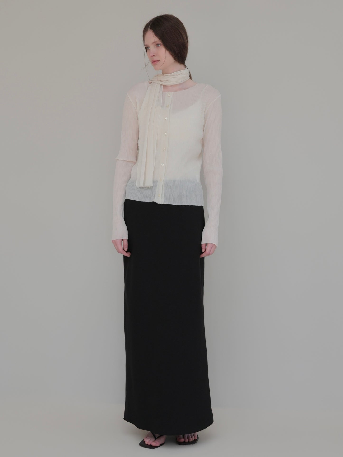 Seine | Pleats tie cardigan