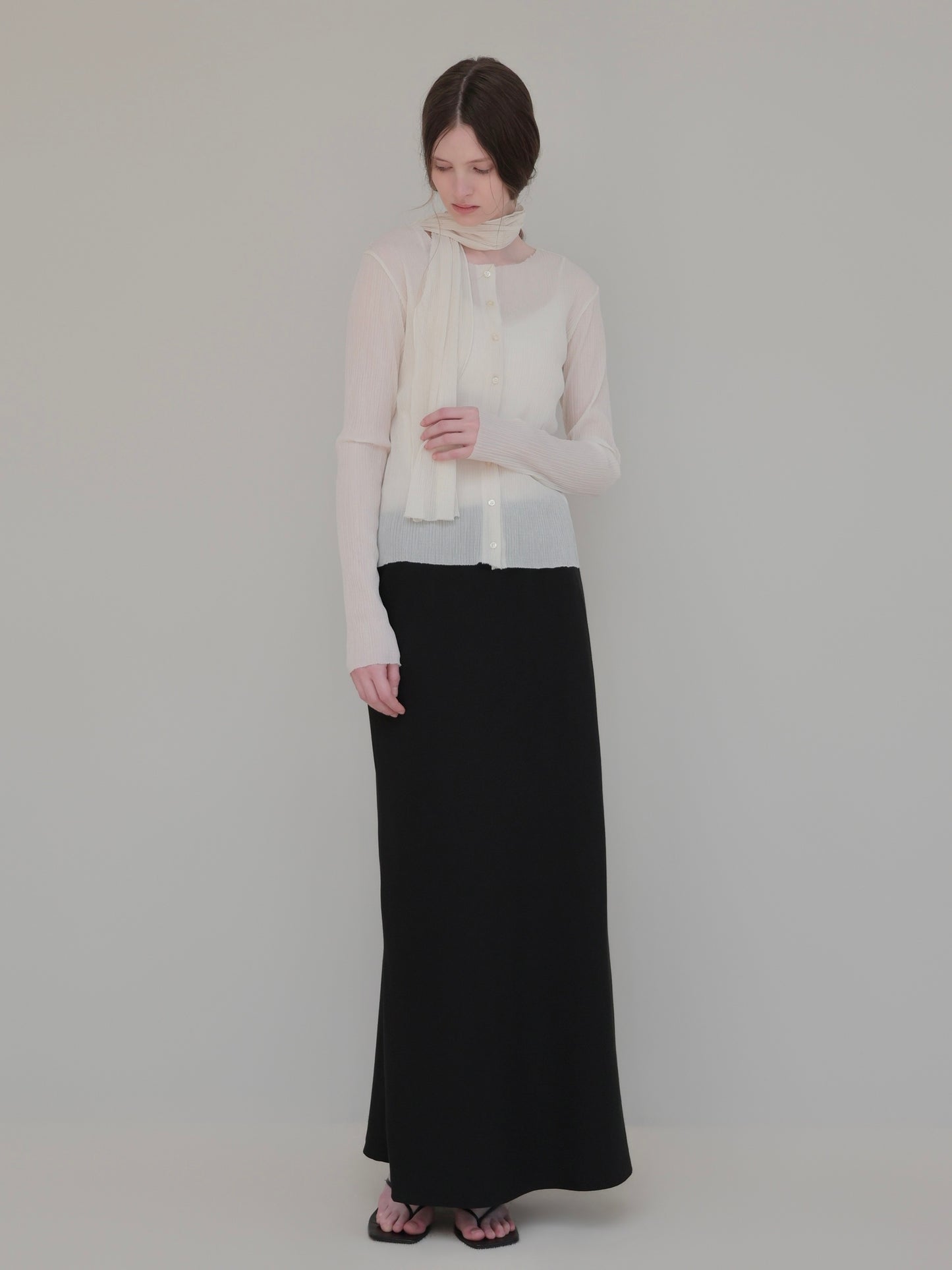 Seine | Pleats tie cardigan