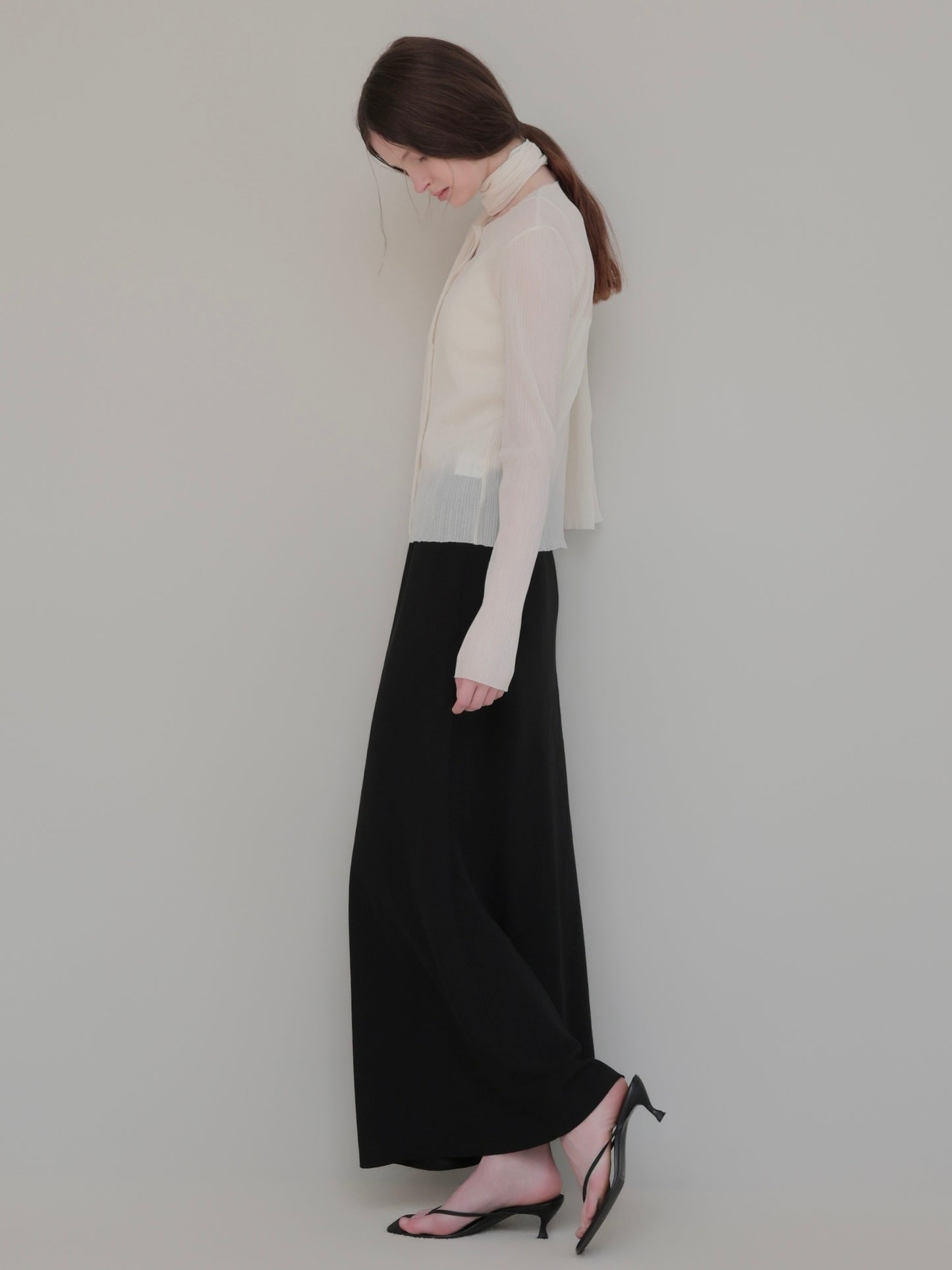 Seine | Pleats tie cardigan