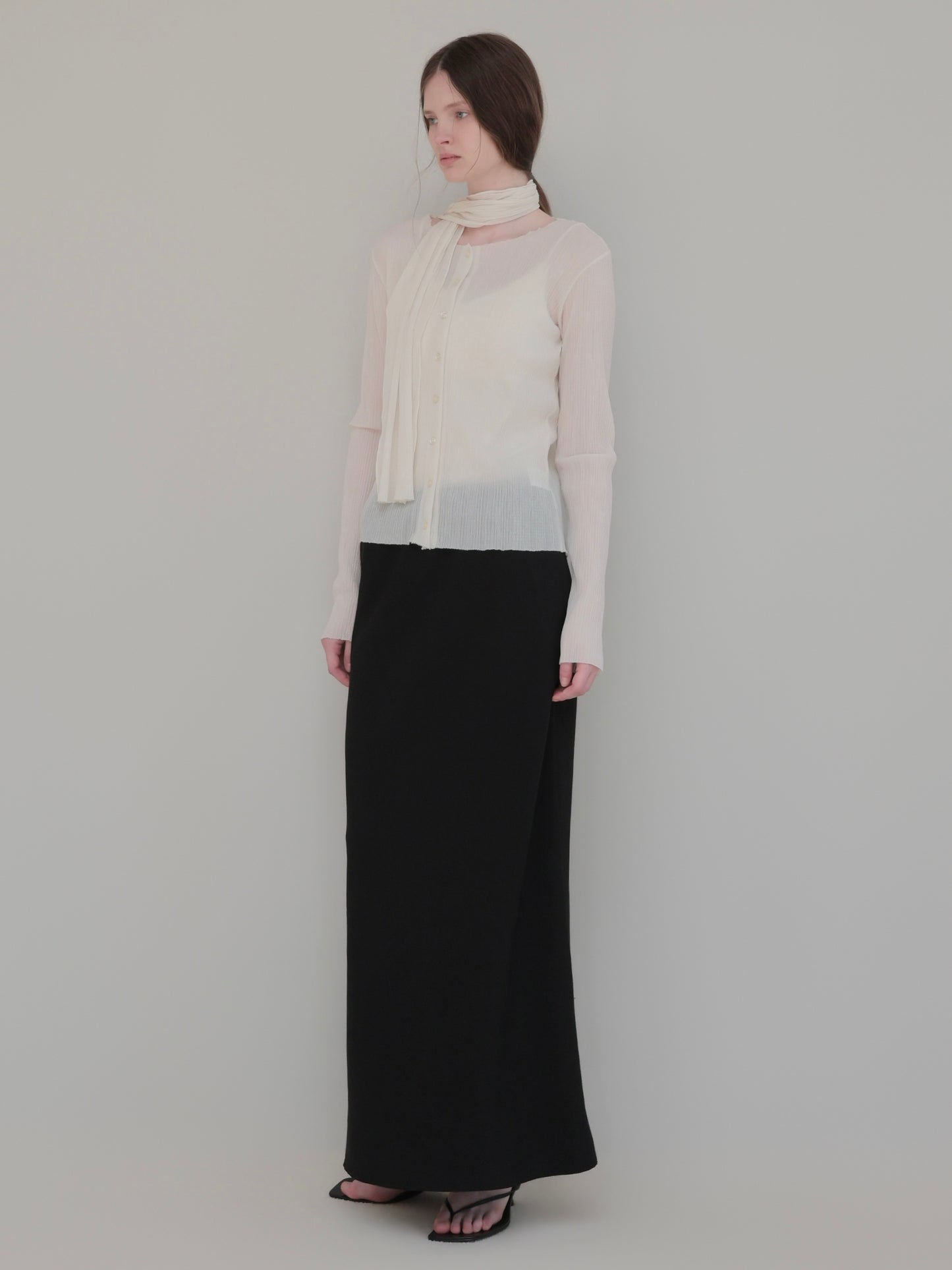 Seine | Pleats tie cardigan