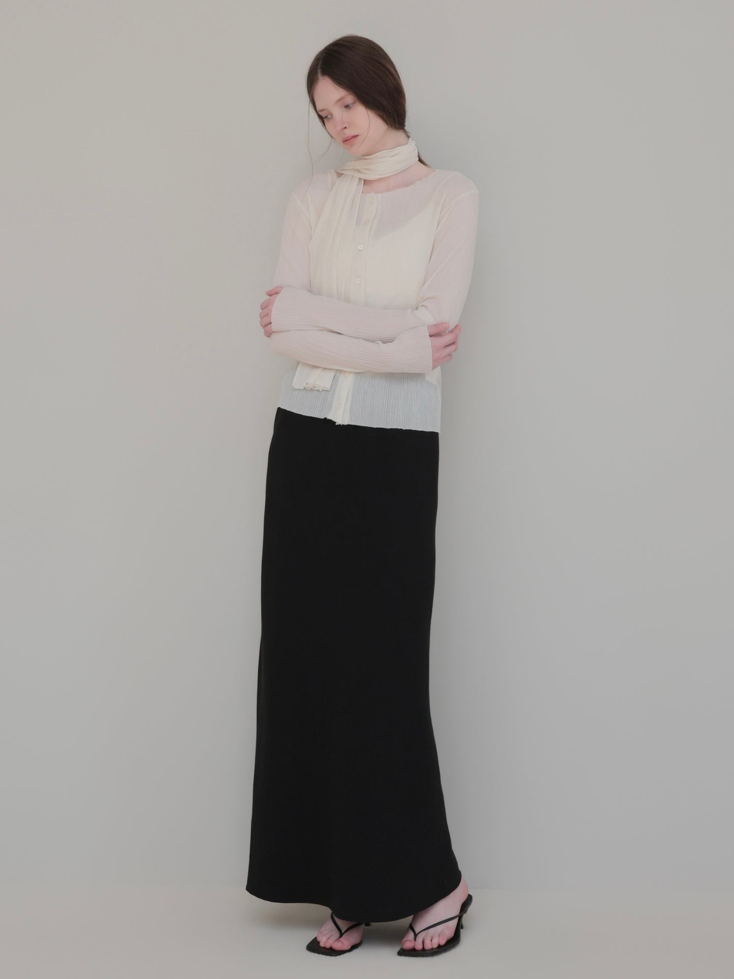 Seine | Pleats tie cardigan