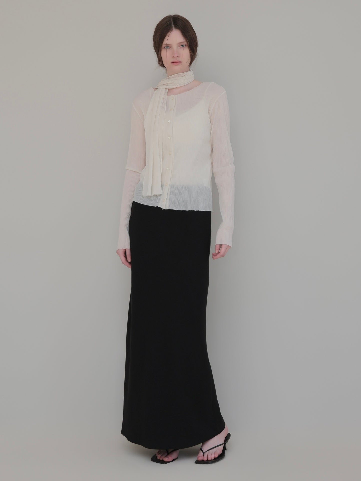 Seine | Pleats tie cardigan