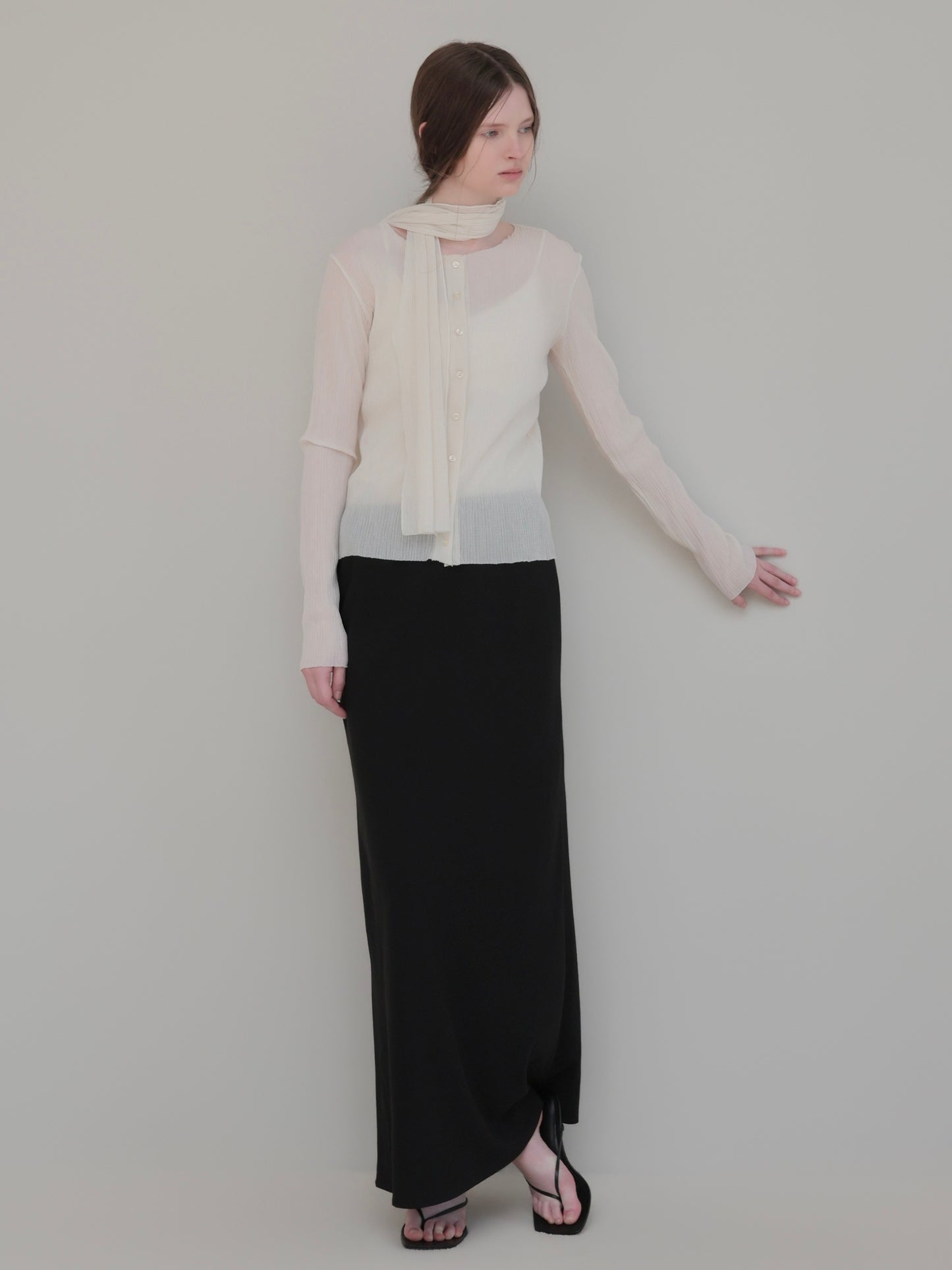 Seine | Pleats tie cardigan