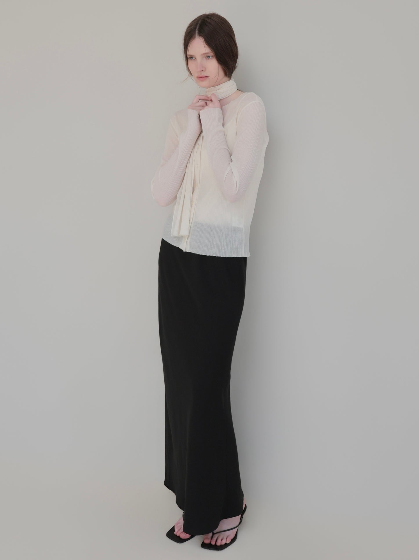 Seine | Pleats tie cardigan