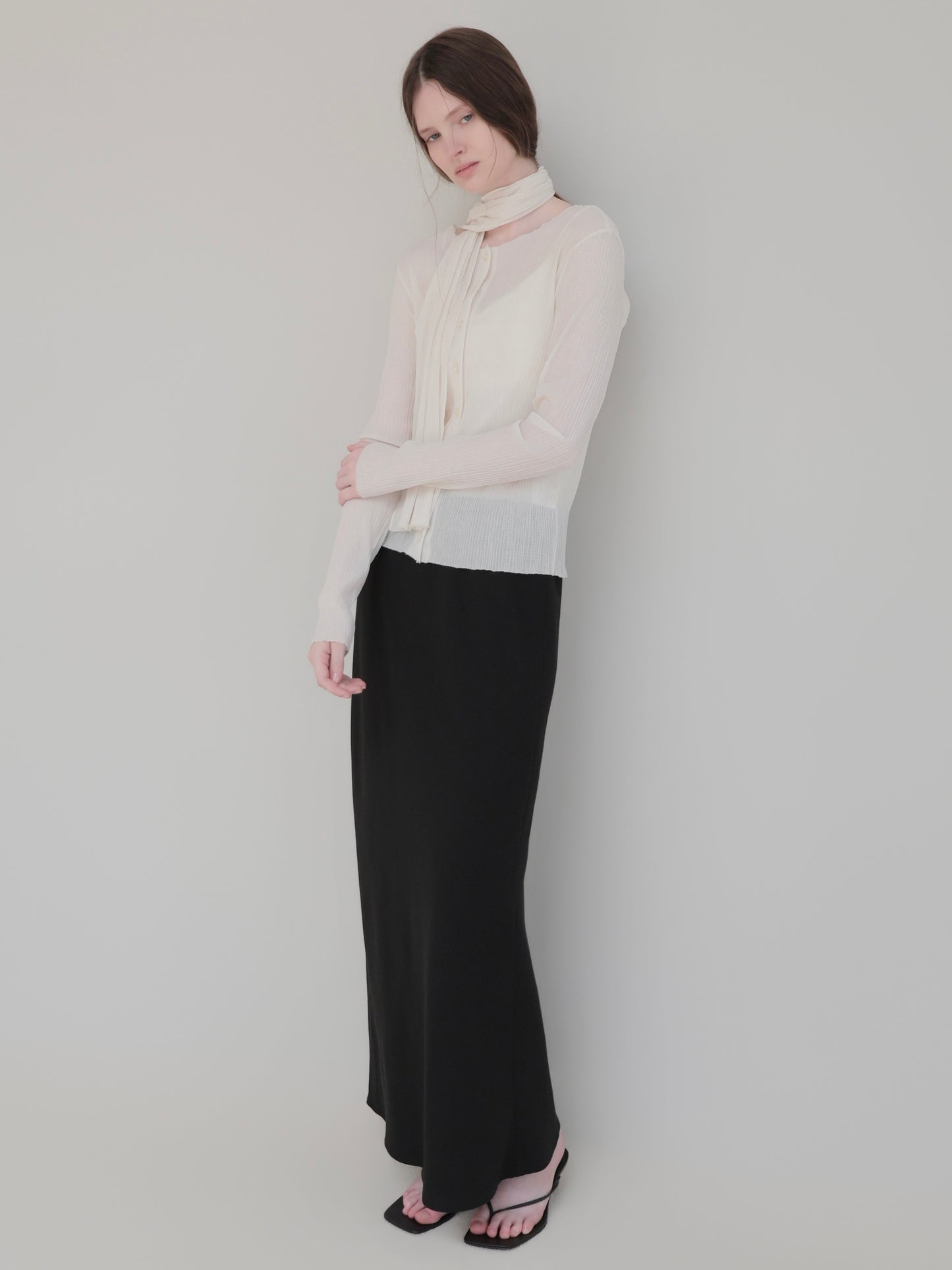 Seine | Pleats tie cardigan