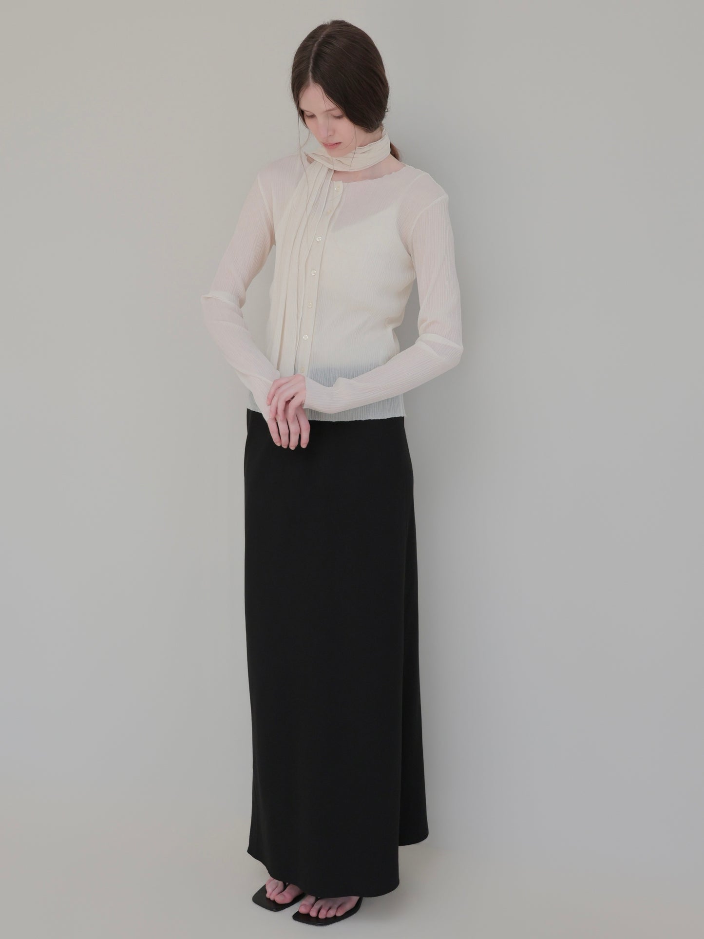 Seine | Pleats tie cardigan