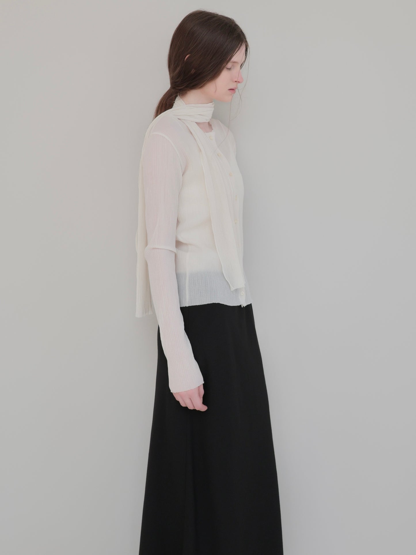 Seine | Pleats tie cardigan