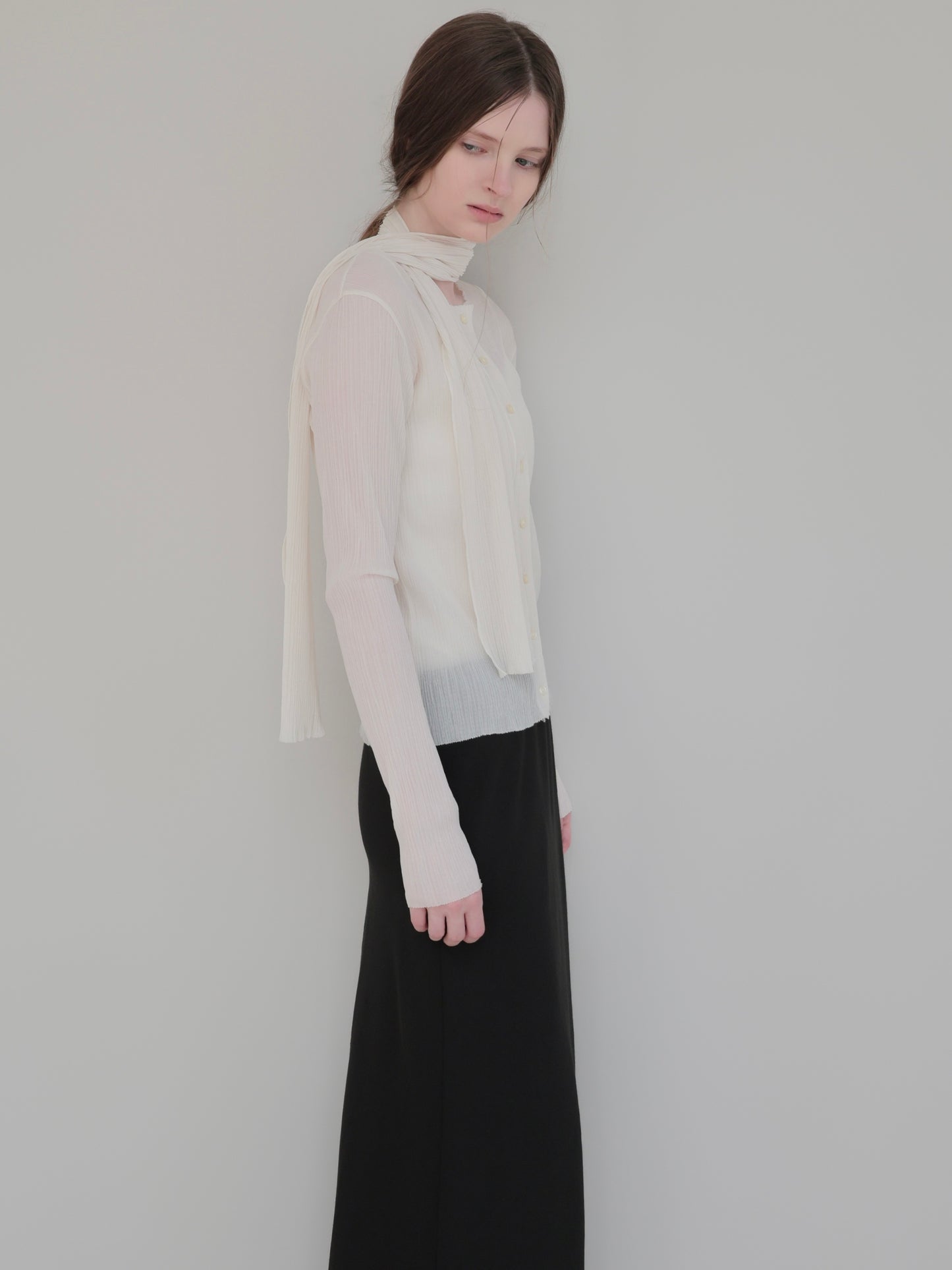 Seine | Pleats tie cardigan