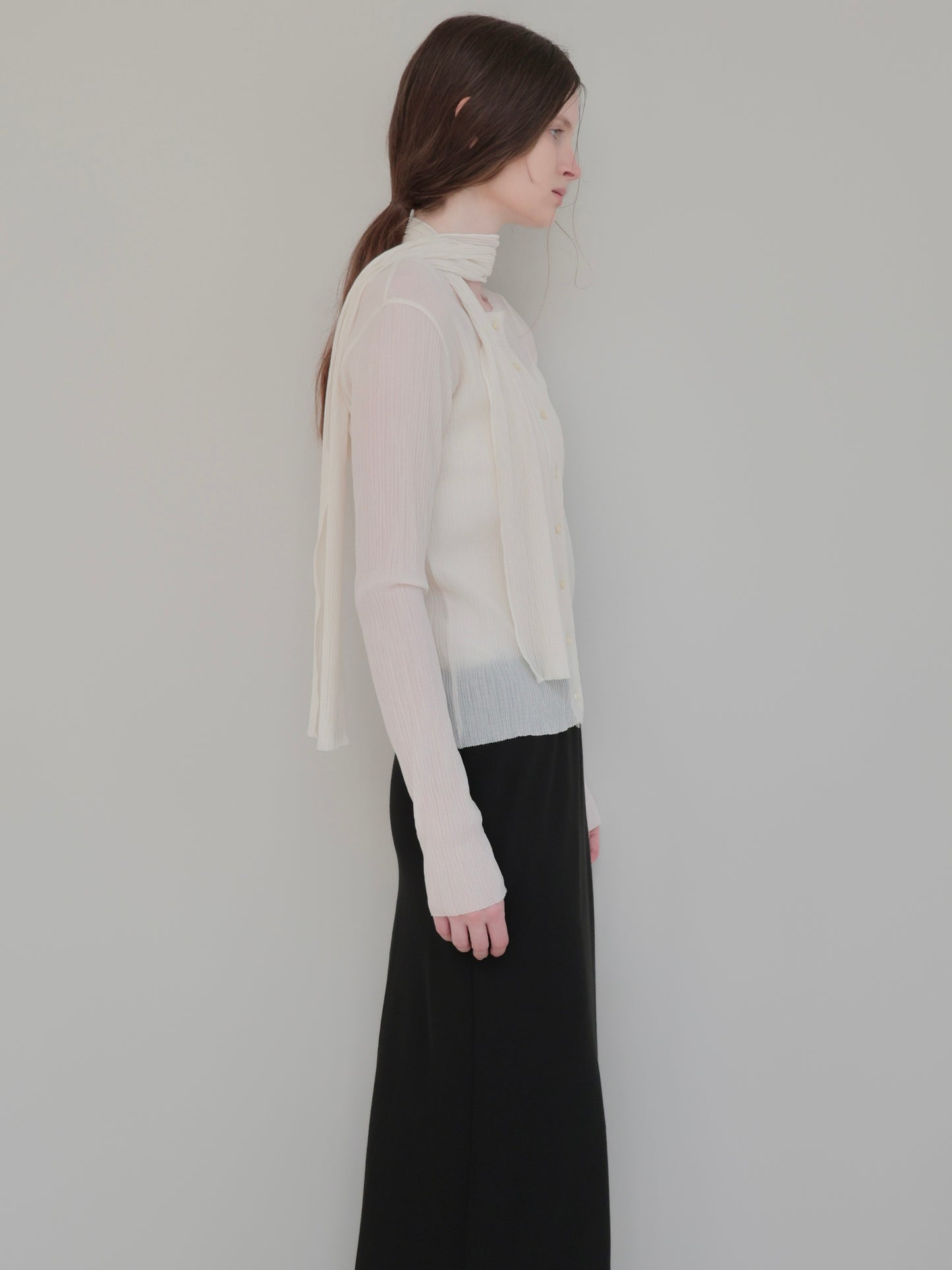 Seine | Pleats tie cardigan