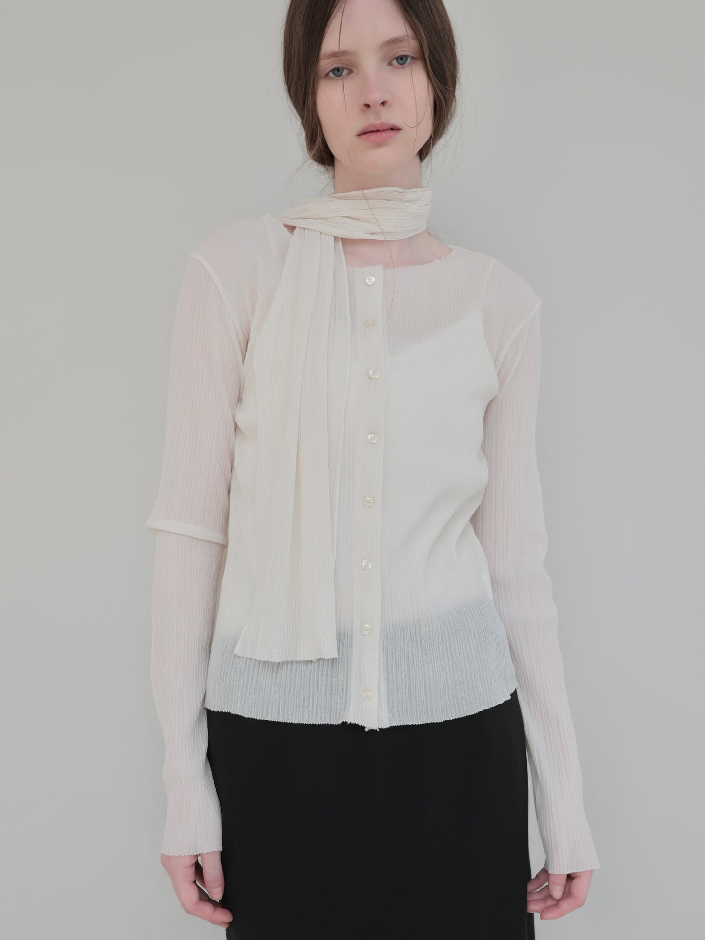 Seine | Pleats tie cardigan