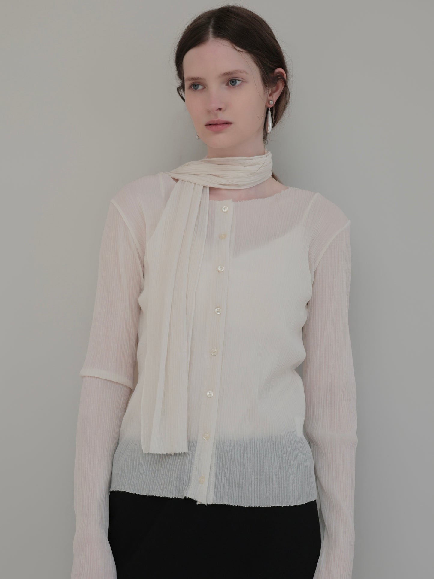 Seine | Pleats tie cardigan