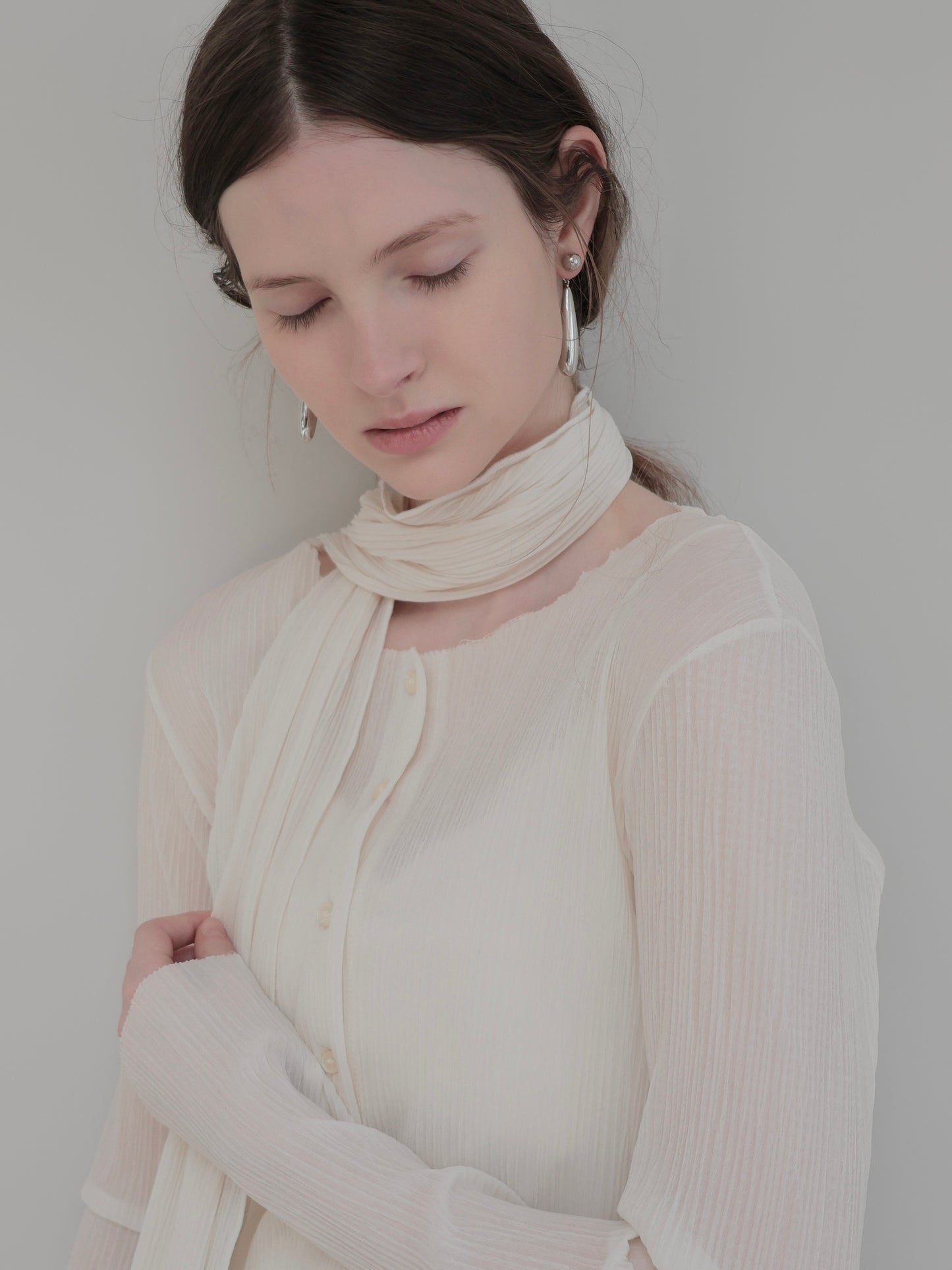 Seine | Pleats tie cardigan