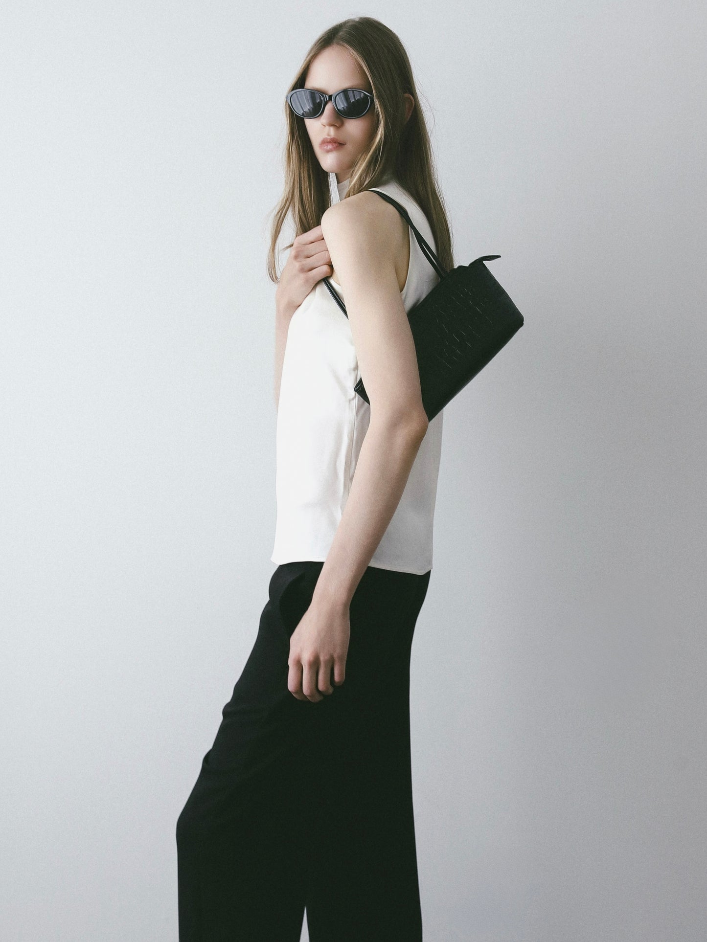 Lulà | Satin high neck sleeveless top