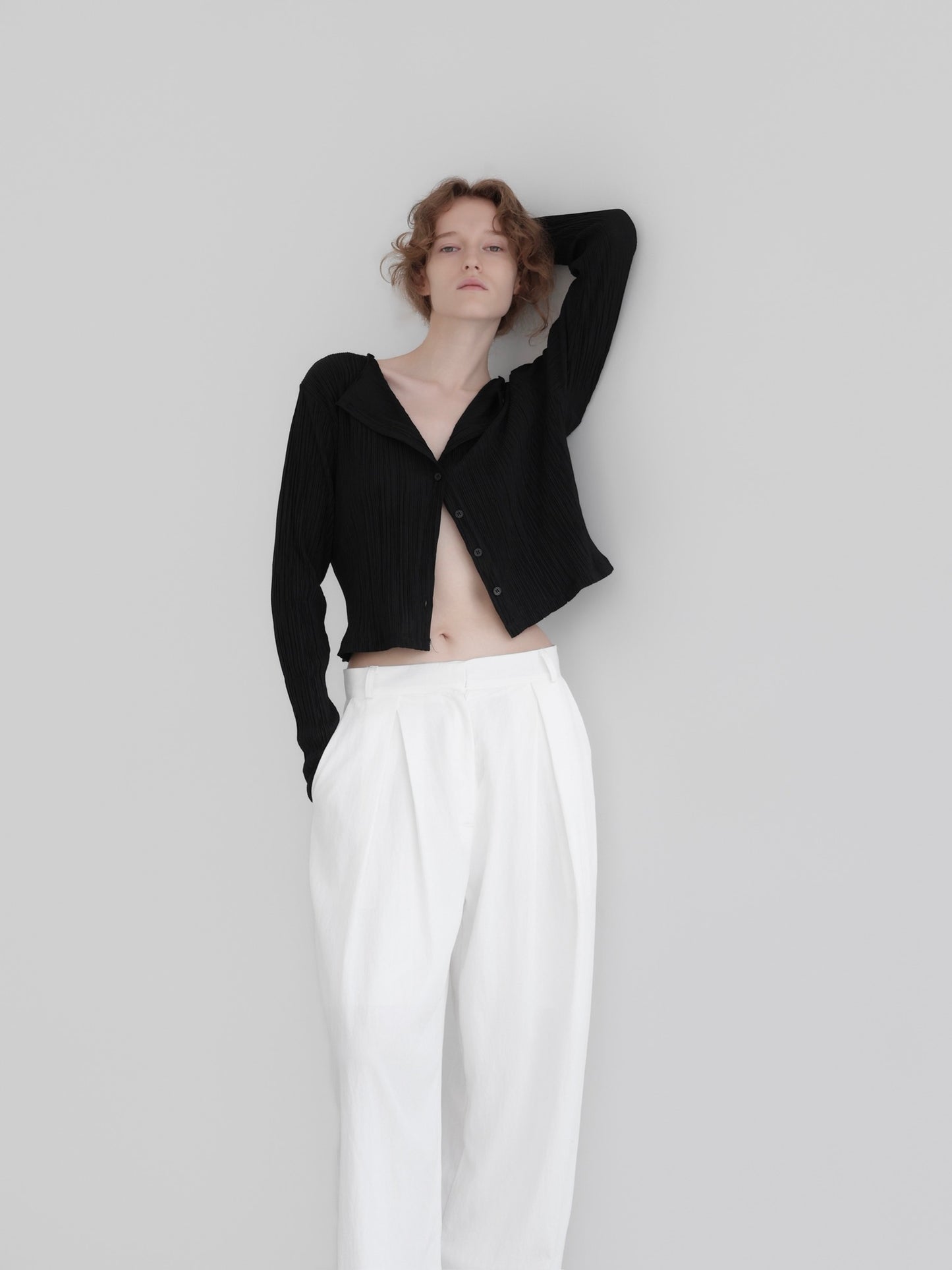 Lila | Linen long tuck wide pants